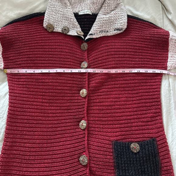 Margaret Winters New York Artistic Patchwork Cardigan Made in USA Medium - Picture 6 of 7